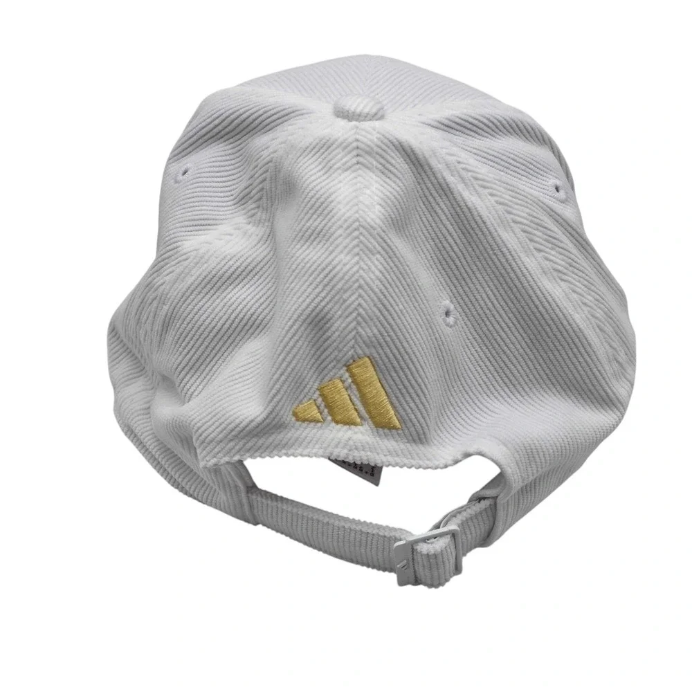 adidas Mercedes AMG Petronas F1 Corduroy Strapback Hat Cap White Gold NWT JY5608